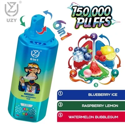 UZY 6-in-1 150K Jednorazowy elektroniczny papieros|150 000 zaciągnięć, przełą...