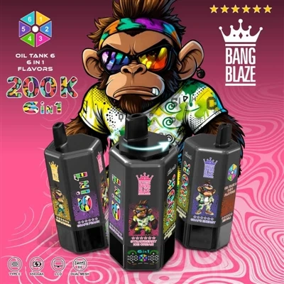 BANG BLAZE 200K 6w1: Jeden kij w dłoni, sześć smaków do wyboru, pal, aż strac...