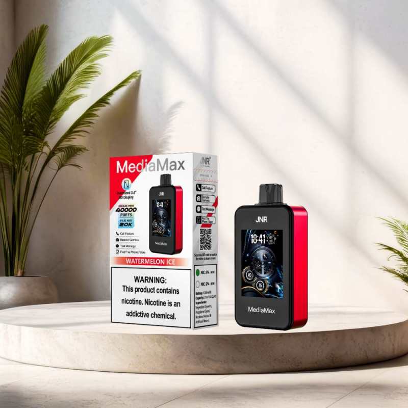 jnr-mediamax-smart-vape-europe-france-belgique-puff-jetable-disposable-40000puffs-watermelon-iceJNR MediaMax 40000